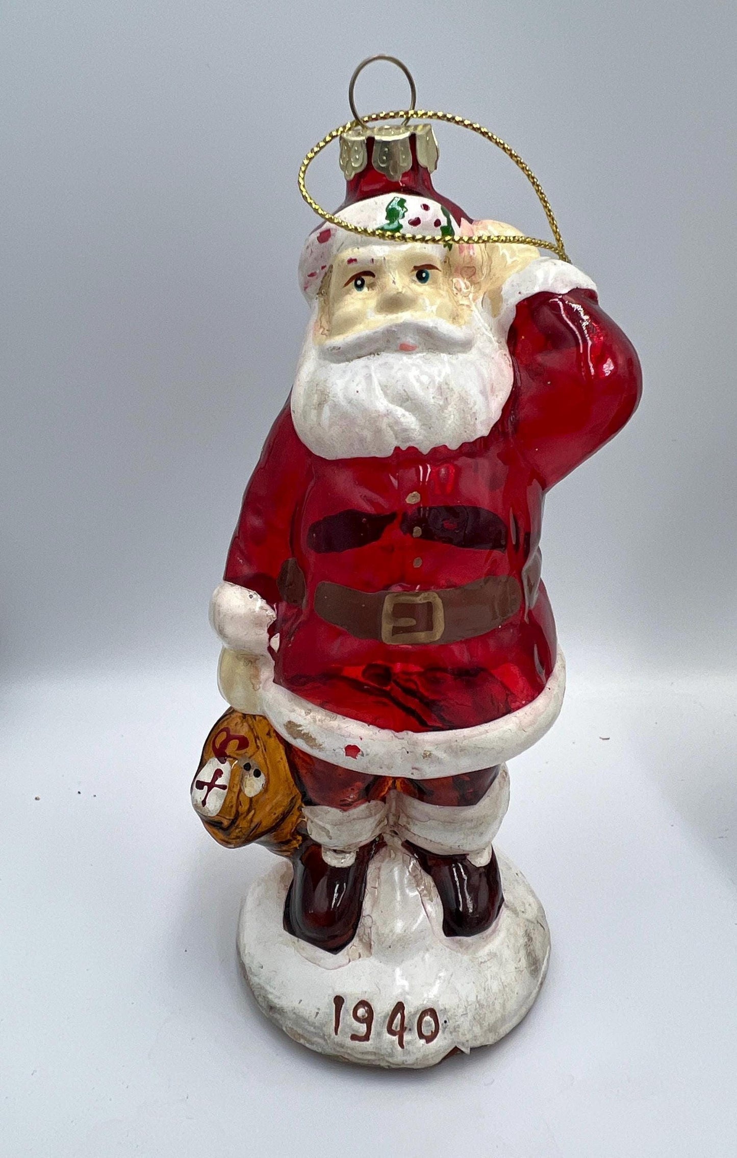 Christmas Ornaments: Vintage Collectible Figures (Santa, Uncle Sam, Marathon)