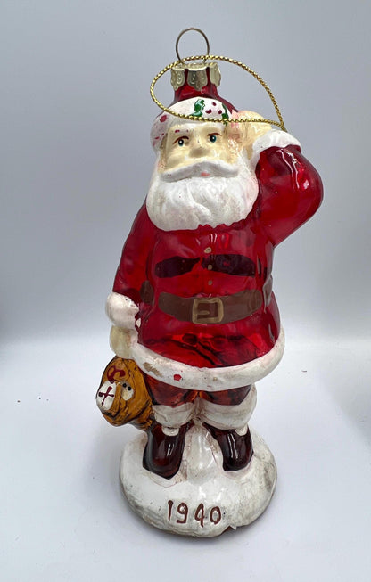Christmas Ornaments: Vintage Collectible Figures (Santa, Uncle Sam, Marathon)