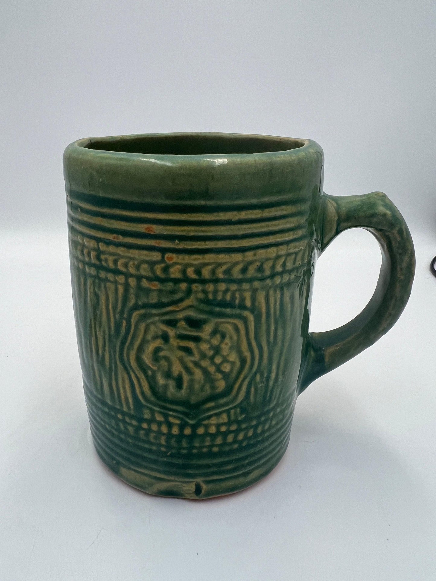 McCoy Green Mug - Vintage Grape Motif Ceramic Stein