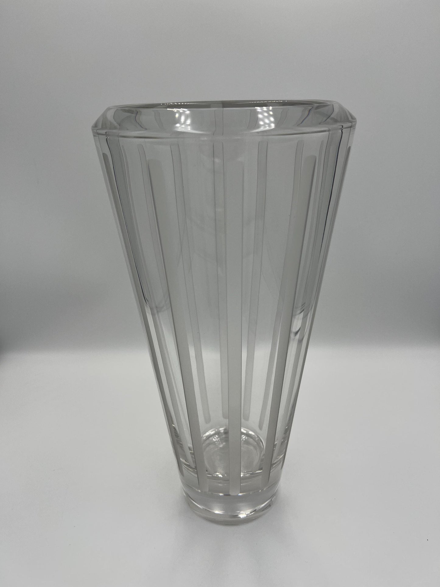 Vera Wang Wedgwood Crystal Vase: Heavy Glass, 12" H