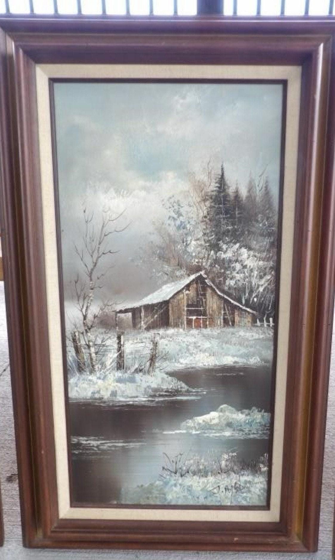 Framed Oil on Canvas, Original Painting by J. Medina