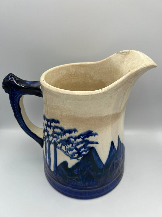 Vintage Sleepy Eye Blue Stoneware Pitcher
