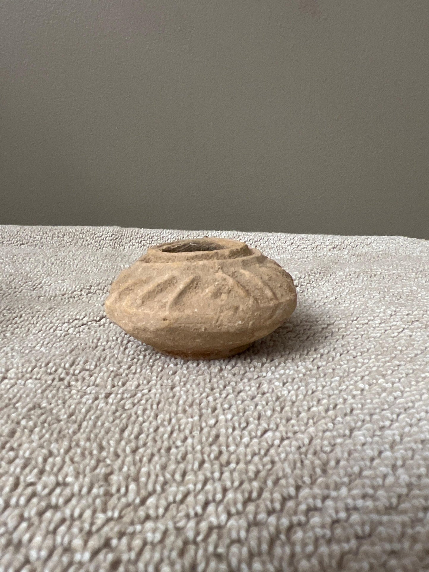 Byzantine Terra Cotta Oil Lamp, Bethlehem Relic (4 Inches, 400-600 CE)