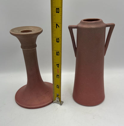 Rookwood Candlestick and Vase, 1921, Available Together or Individually