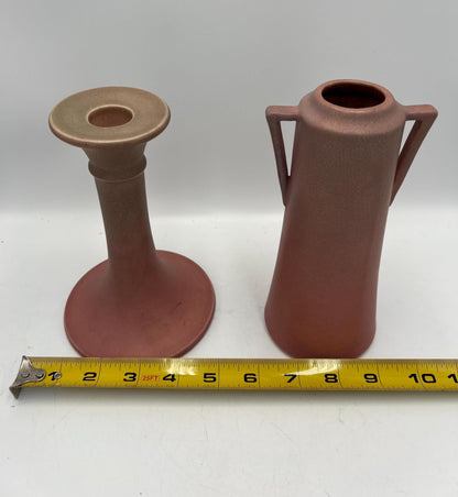 Rookwood Candlestick and Vase, 1921, Available Together or Individually