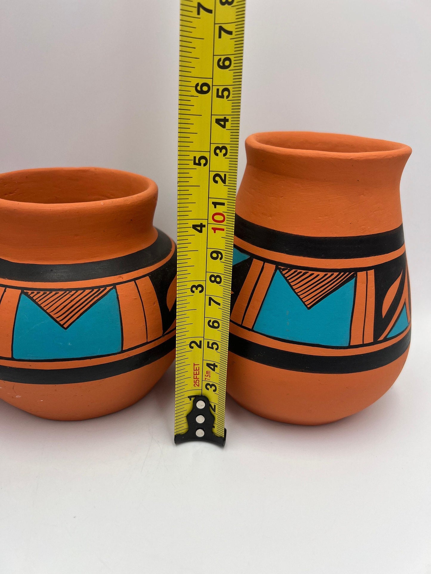 Vintage Hand-Painted Mexican Pottery 3 pieces, Signed JPila.H