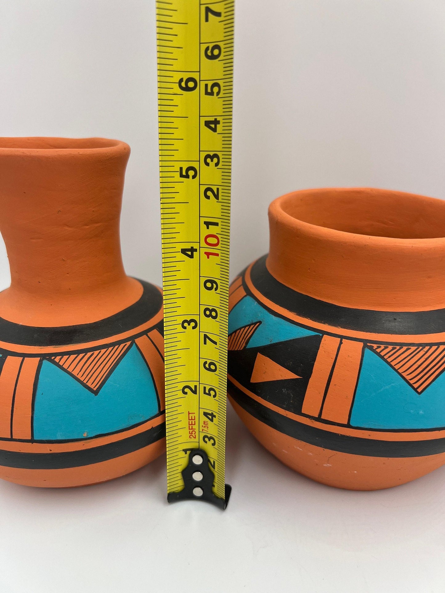 Vintage Hand-Painted Mexican Pottery 3 pieces, Signed JPila.H