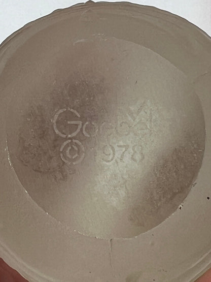 Goebel 1979 Frosted Crystal Glass Egg Paperweight