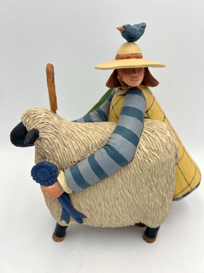 Vintage Williraye Studio WW1424 1997 Figurine Girl With Balloon on Goose or Country Fair WW7634 - Both With Original Box