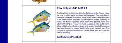 Rick Hardy Bull Dolphin Marine Sculpture 34" Long!