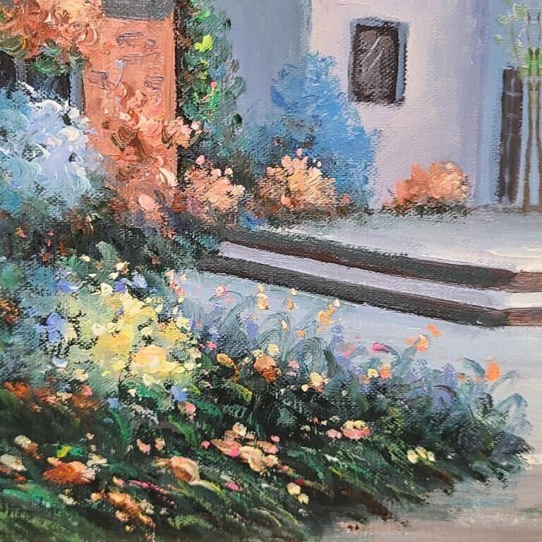 French Impressionist Original Oil Painting of a Church, J. Perrine