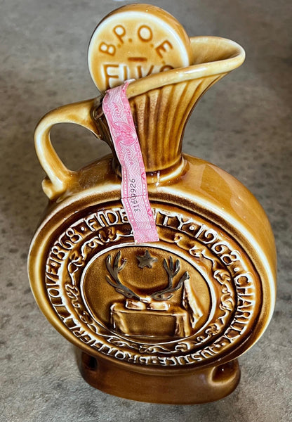 Jim Beam Elks Decanter, Star-Shaped Ceramic (Centennial 1868-1968)