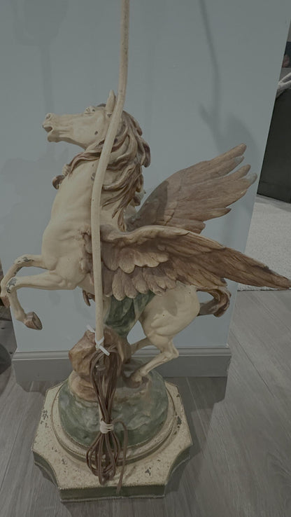 Mid-Century figural lamp | Perseus & Pegasus after Picault, Salon des Beaux-Arts 1888