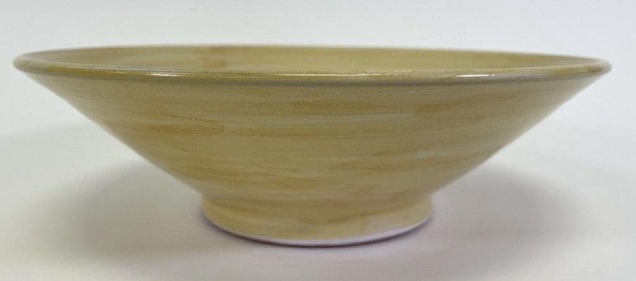 Signed W. Mitch Yung Art Bowl: Majolica Glaze, 11-inch Ceramic