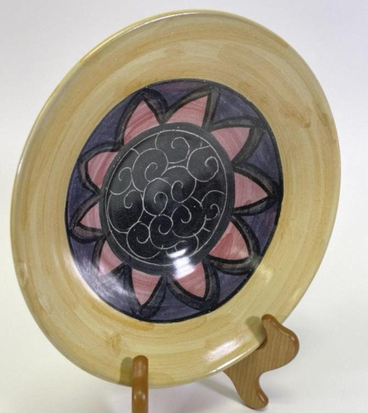 Signed W. Mitch Yung Art Bowl: Majolica Glaze, 11-inch Ceramic