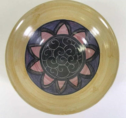 Signed W. Mitch Yung Art Bowl: Majolica Glaze, 11-inch Ceramic