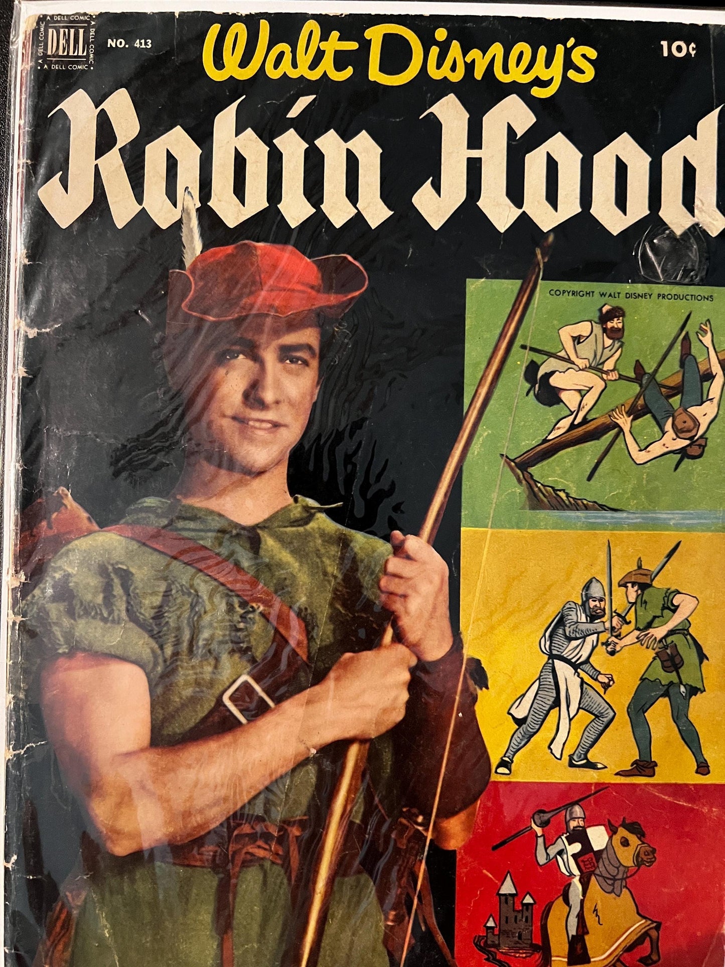 1960s Disney Dell Lot Disneyland U.S.A. Giant #30 + Robin Hood & Prince/Pauper Movie Classics  7 Book Reader Set