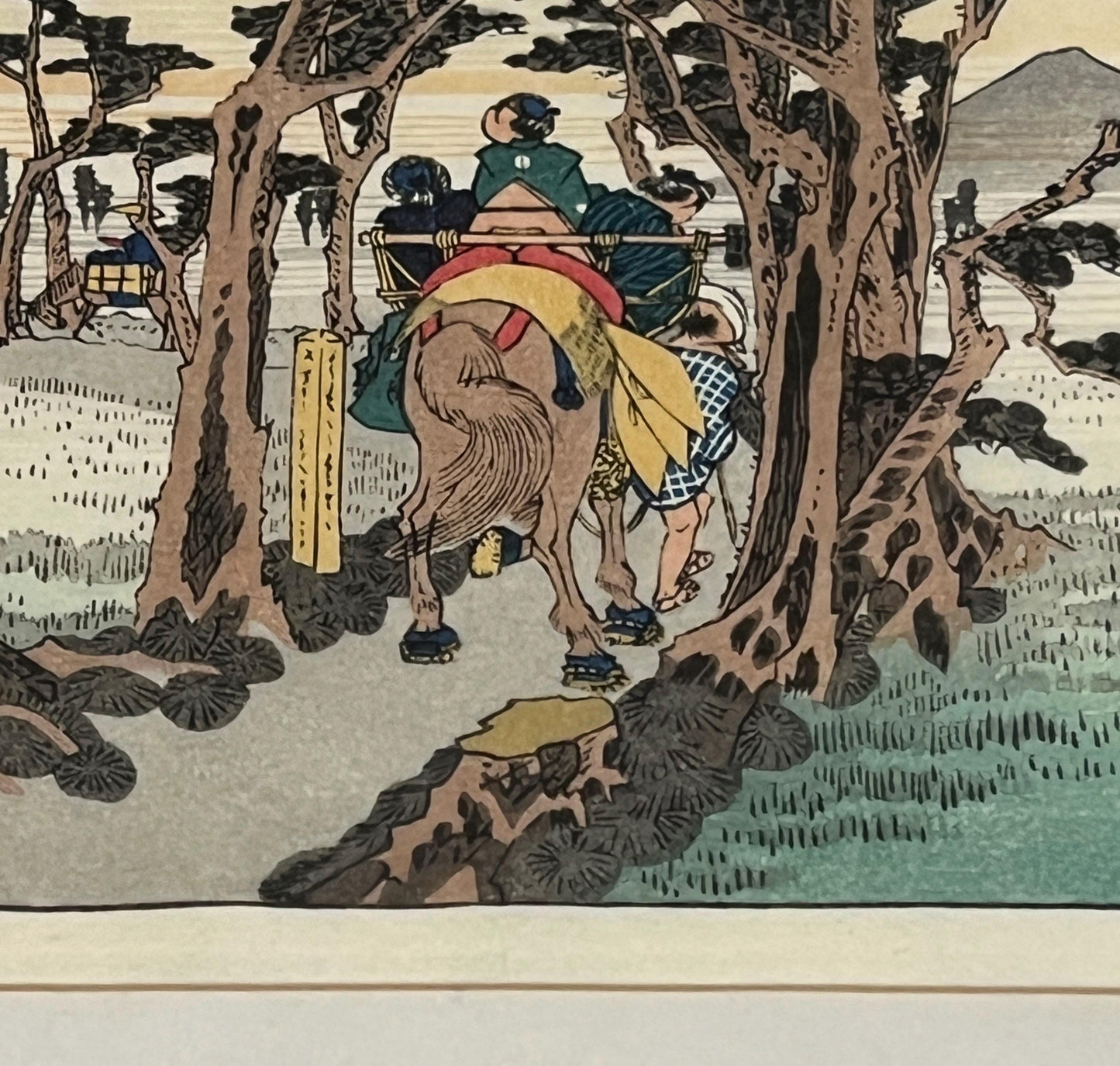 Woodblock Print: Yoshiwara Mount Fuji on the Left by Japanese ukiyo-e artist Utagawa Hiroshige