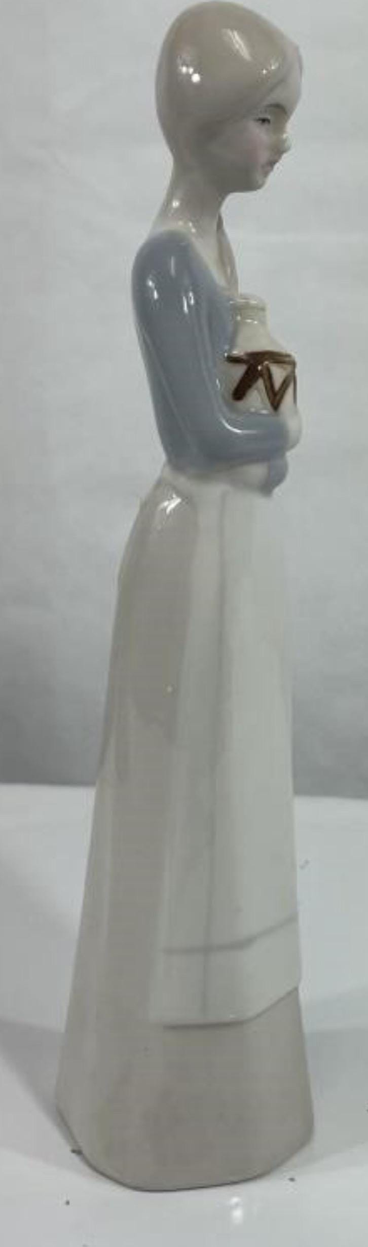 Vintage Ceramic Figurine, Young Woman with Jar (10.75" Tall)