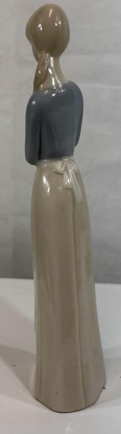 Vintage Ceramic Figurine, Young Woman with Jar (10.75" Tall)
