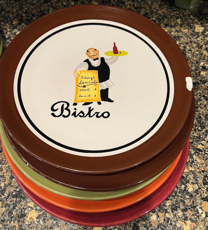 Vintage "Bistro" By Jennifer Brinley 11" and  8-1/4" Plates Certified International, set of 5