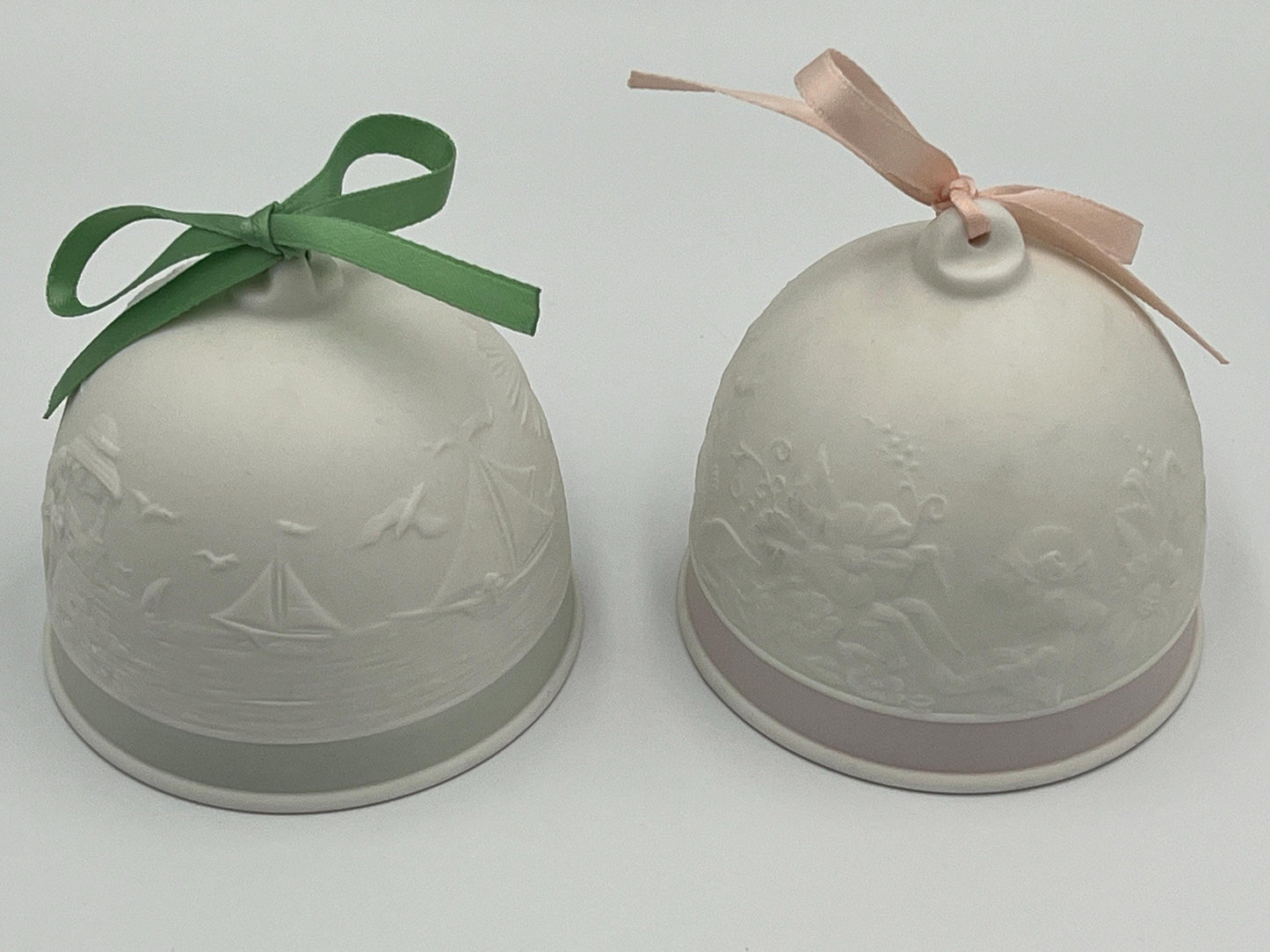 Lladro Pair of Bells, Summer Bell 1992 and Spring Bell 1991