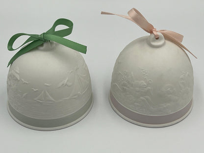 Lladro Pair of Bells, Summer Bell 1992 and Spring Bell 1991