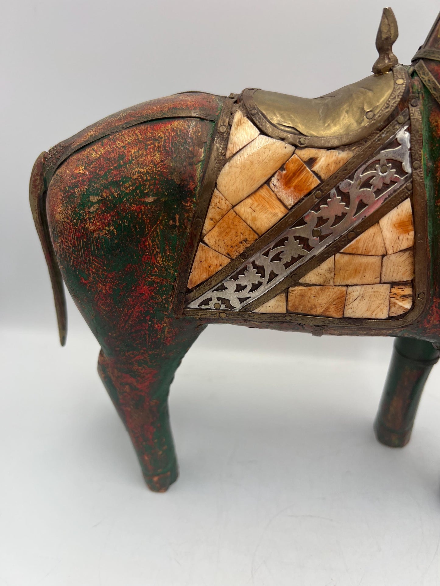 Wooden Horse Sculpture with Beautiful Accents