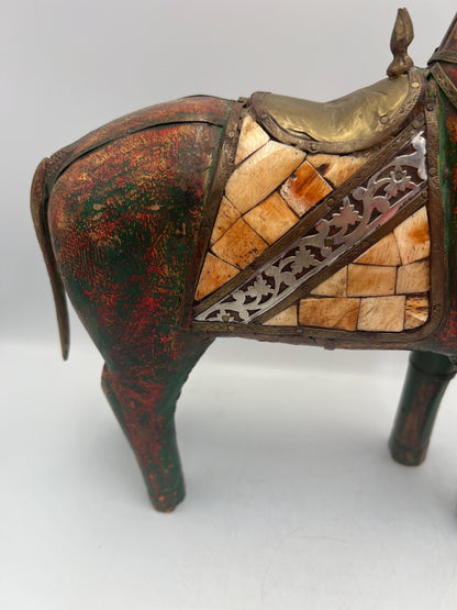 Wooden Horse Sculpture with Beautiful Accents