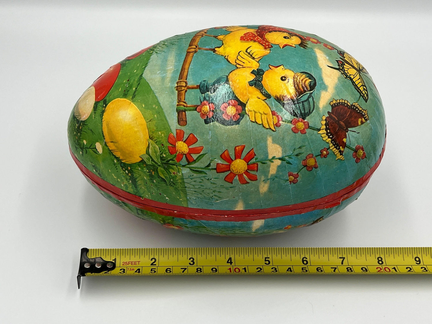 Vintage Paper Mache Easter Egg: Hand-Painted Candy Holder