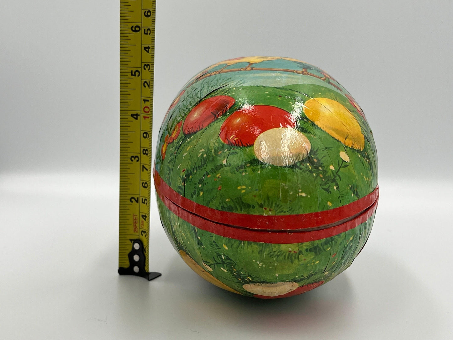 Vintage Paper Mache Easter Egg: Hand-Painted Candy Holder