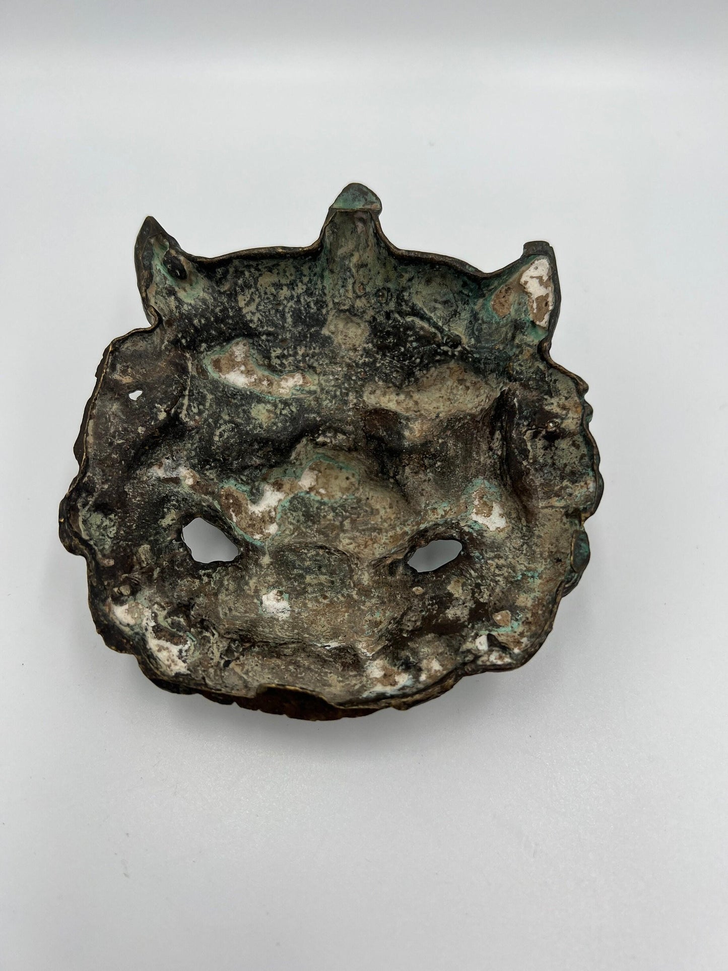 Foo Dog Collectible Set: Brass Figurine and Mask (Small Sculpture)
