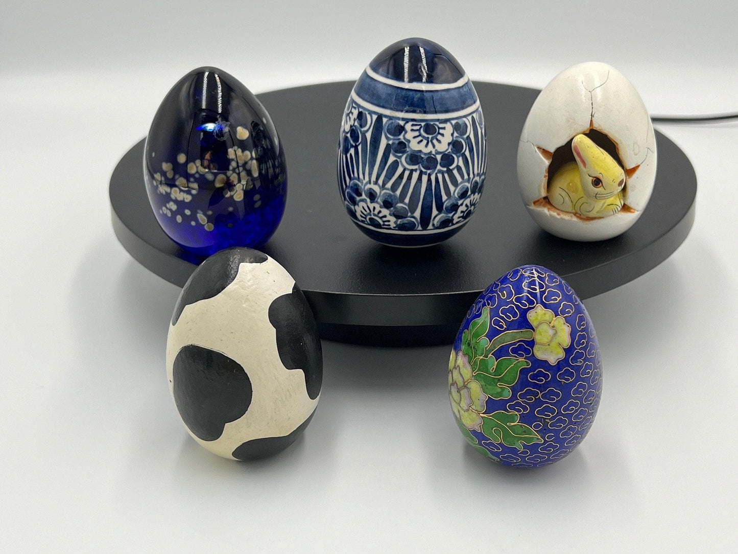 Quirky Decorative Eggs Set: 4 Hand-Painted Styles for Spring