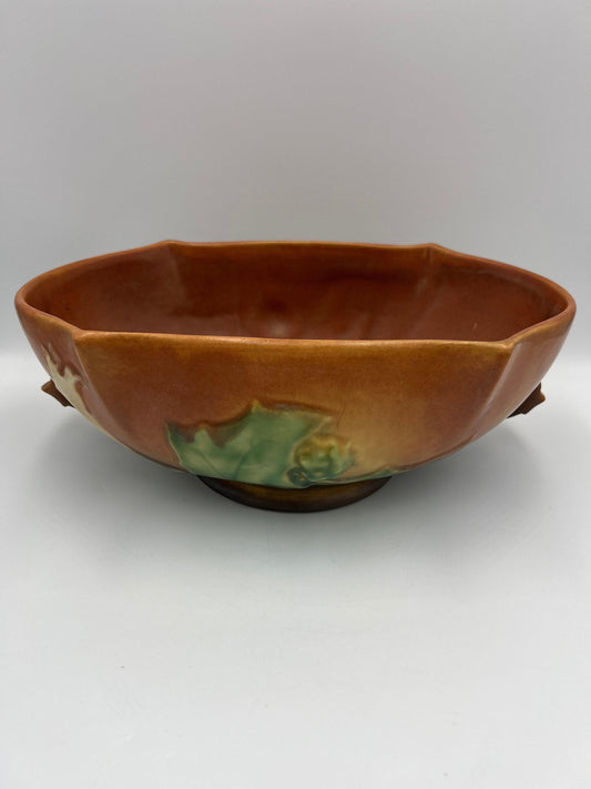 Caramel Brown Thornapple Art Pottery Bowl