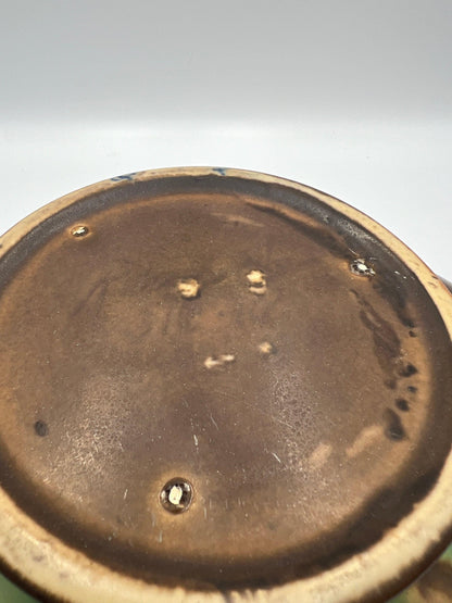 Console Art Pottery Bowl: Mid Century Style, Caramel Brown (11")