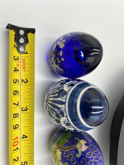 Quirky Decorative Eggs Set: 4 Hand-Painted Styles for Spring