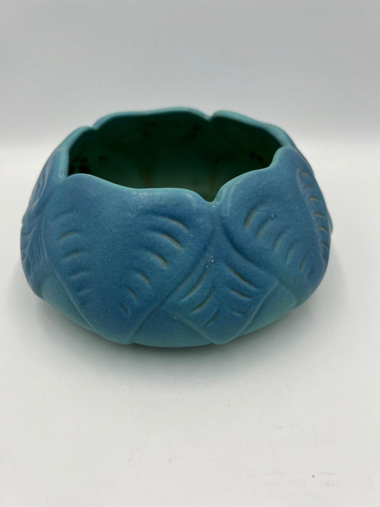Vintage Van Briggle Blue Philodendron Leaf Bowl