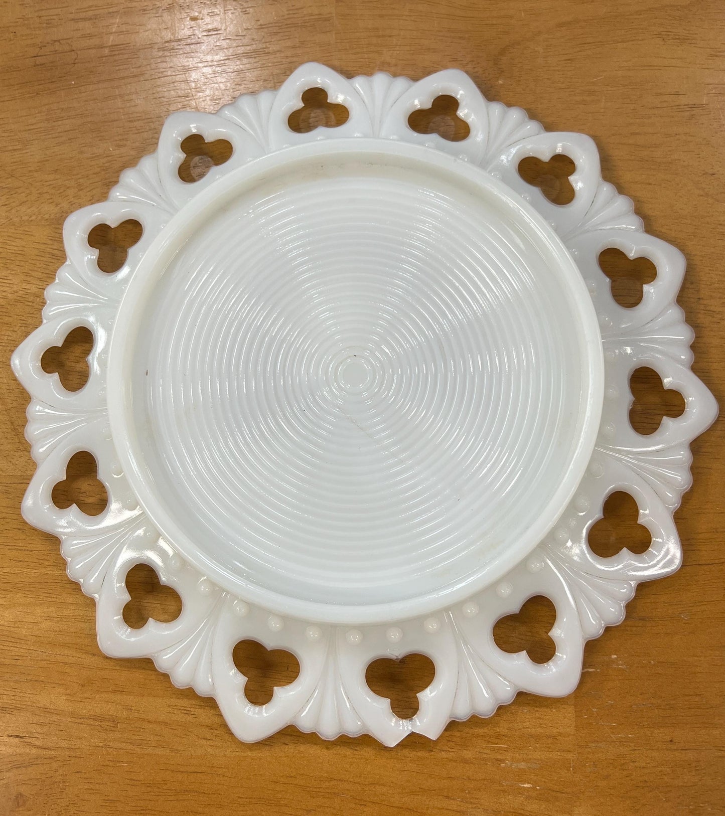 Vintage Columbian Exposition Souvenir Milk Glass Plate, Bust of Columbus, 1893