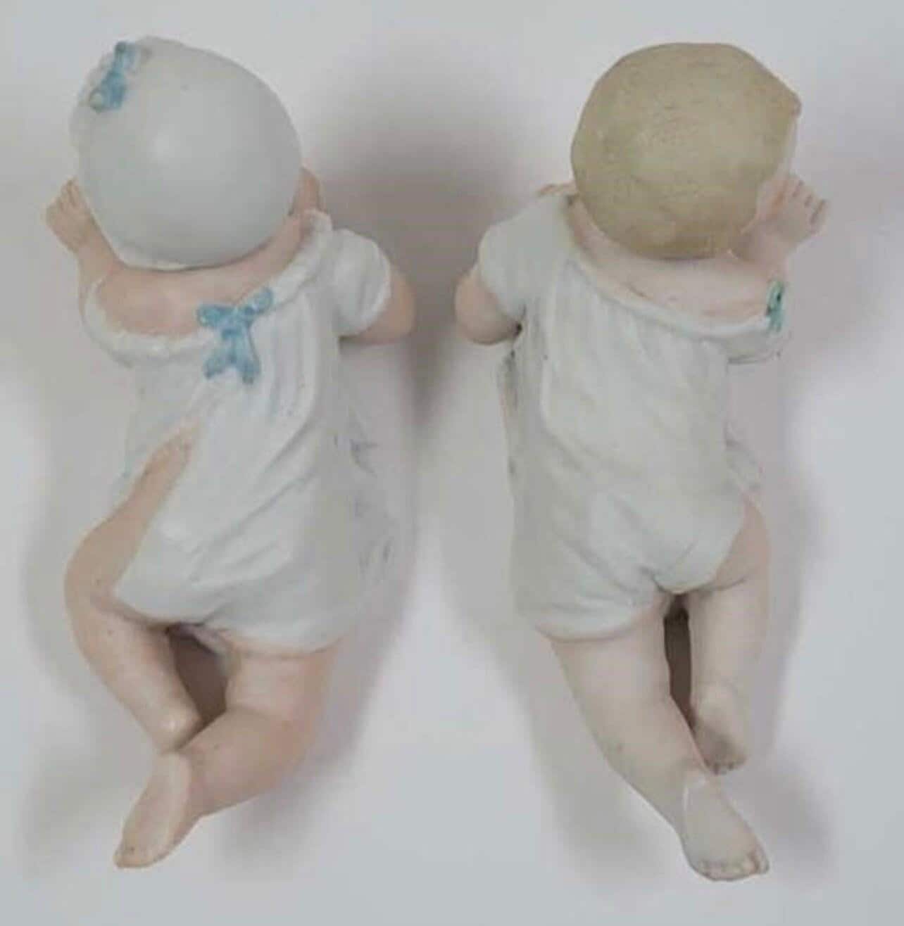3 Small Antique German Bisque Piano Babies - Your choice