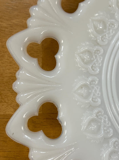 Vintage Columbian Exposition Souvenir Milk Glass Plate, Bust of Columbus, 1893