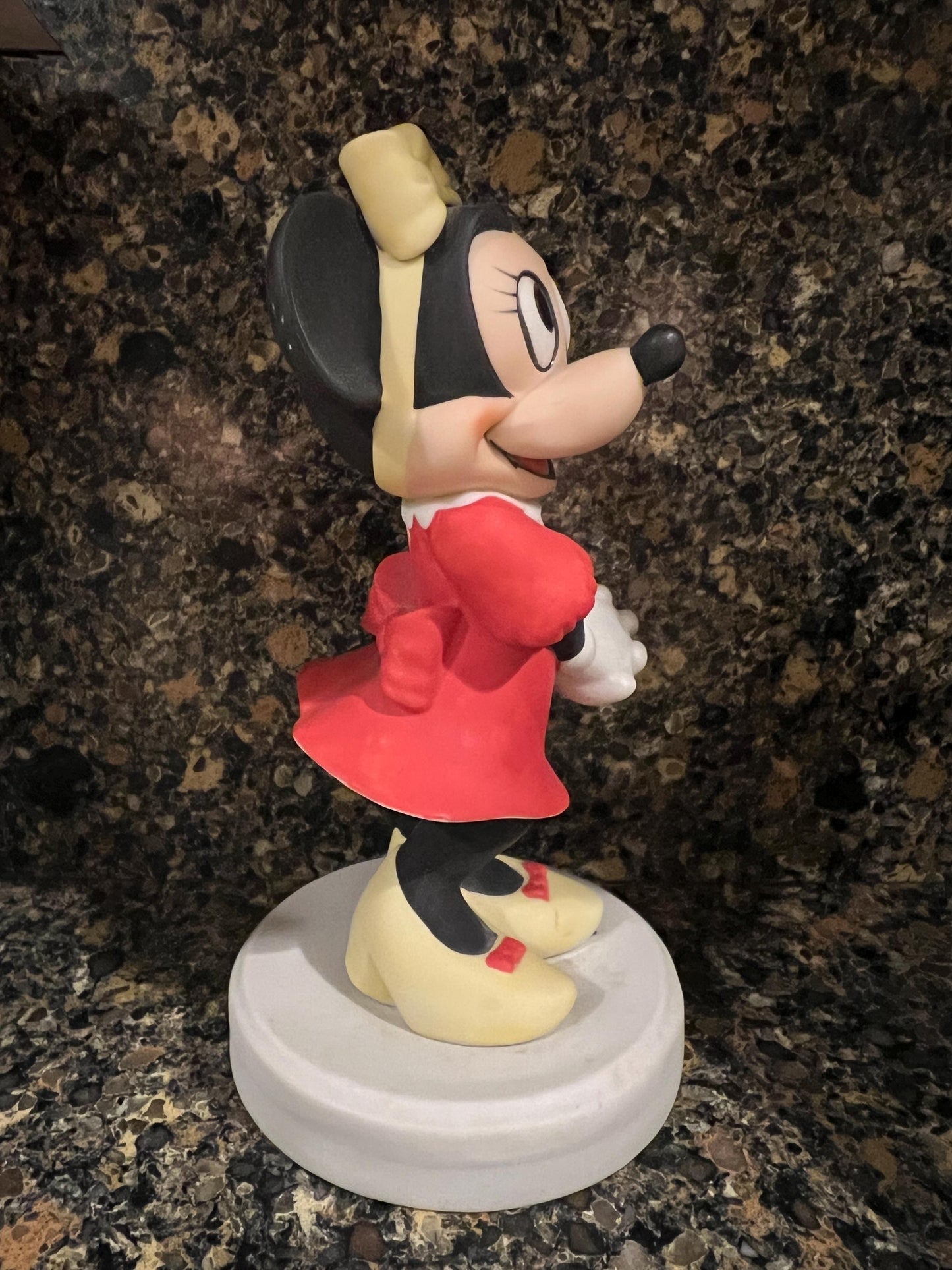 Minnie Mouse Porcelain Figure: Vintage Bisque Finish - Taiwan Made