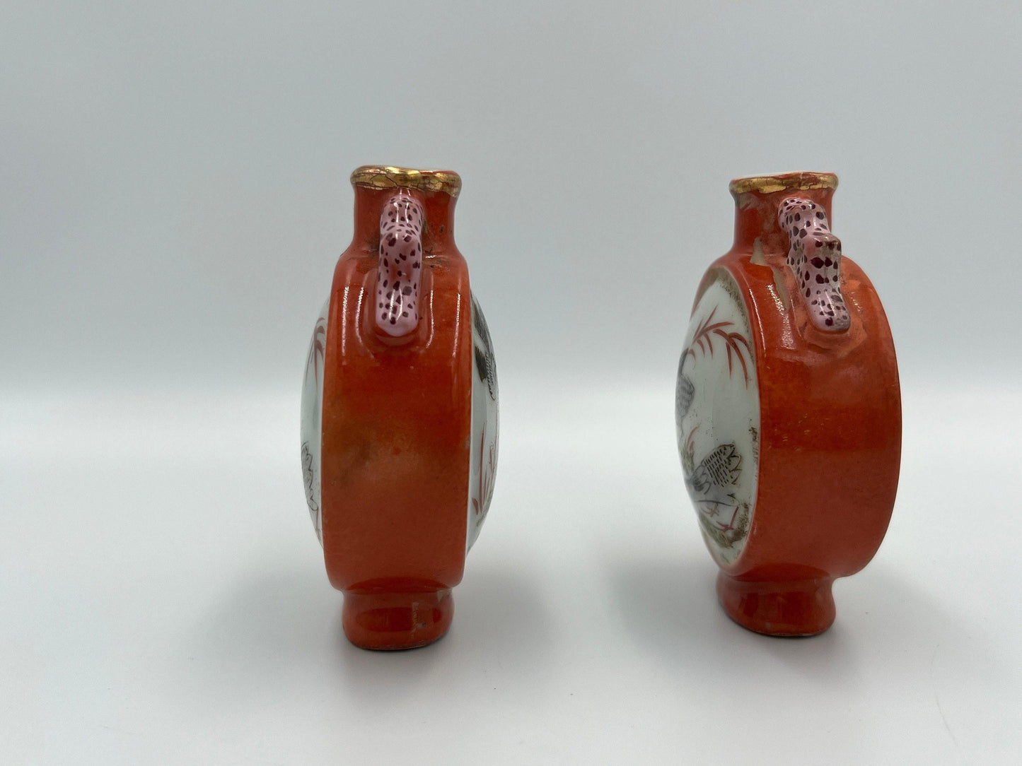 Famille Rose Porcelain Snuff Bottles: Chinese Art Collectibles (Set of Two)