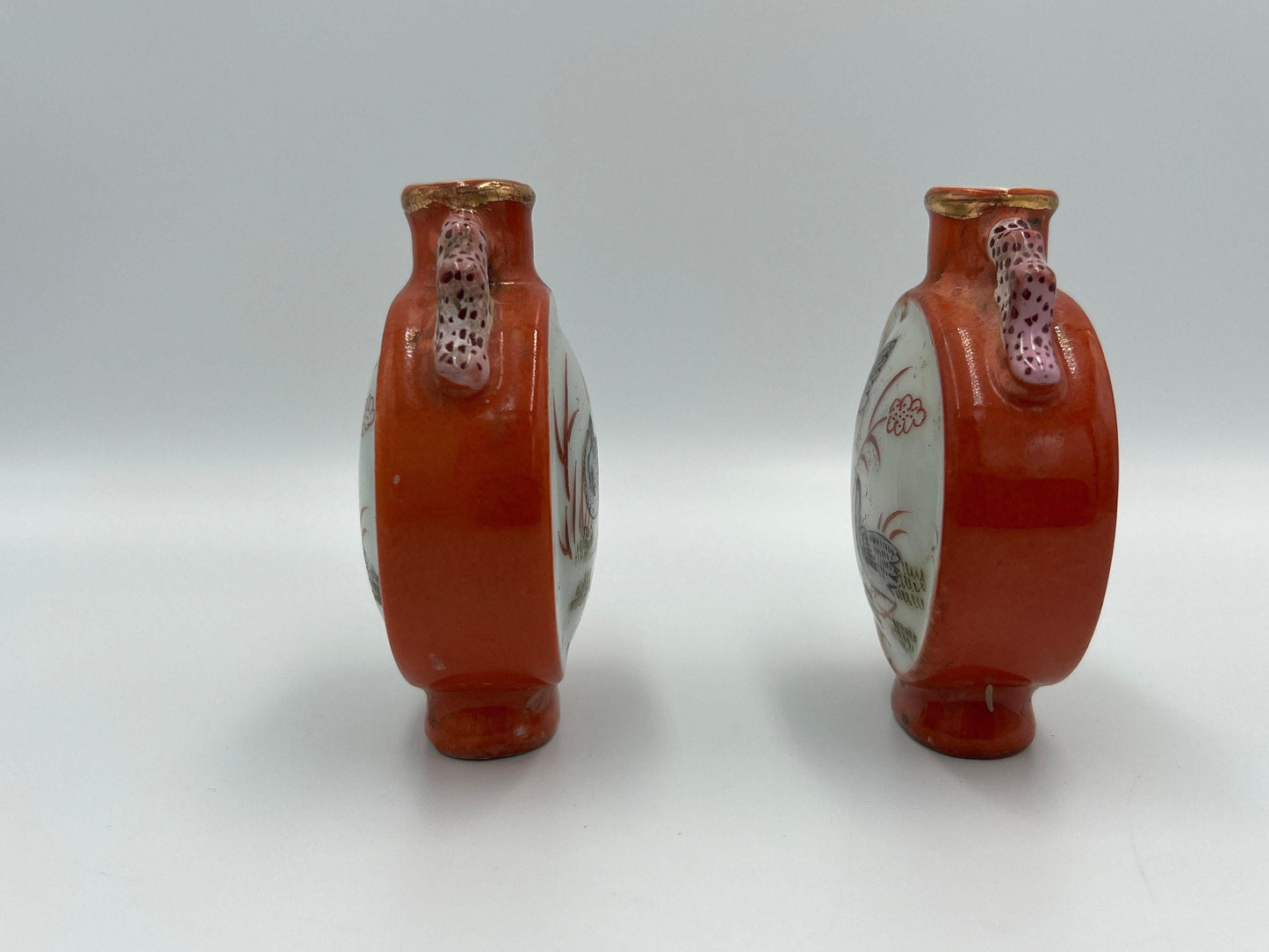 Famille Rose Porcelain Snuff Bottles: Chinese Art Collectibles (Set of Two)