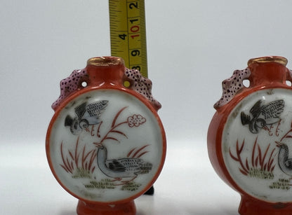 Famille Rose Porcelain Snuff Bottles: Chinese Art Collectibles (Set of Two)