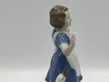 Grafenthal Porcelain Figurine, Barefoot Girl in Blue Dress (Vintage German Art)