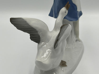 Grafenthal Porcelain Figurine, Barefoot Girl in Blue Dress (Vintage German Art)