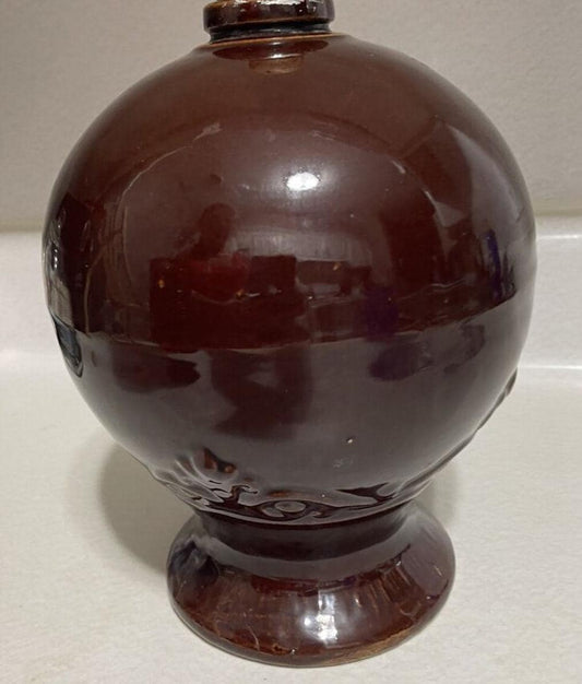 Red Wing Oil Lamp: Vintage 1930s Yellow Ware Pottery