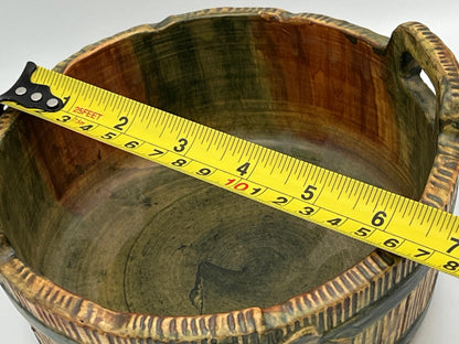 Weller Vintage Rose Planter - Wood Look Bucket with Brown Rim