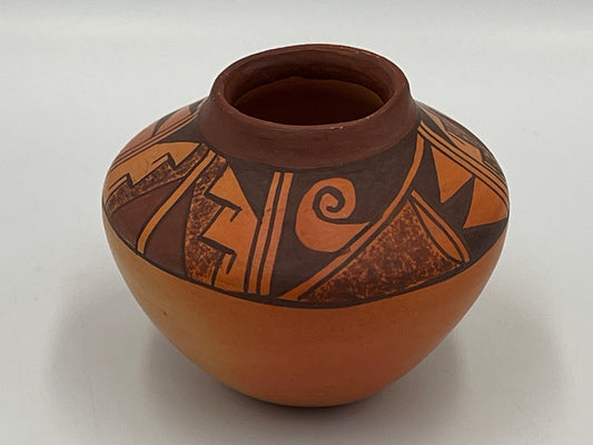 Native American Seed Pottery, Tewa-Hopi Hand-Painted (Signed, Small)