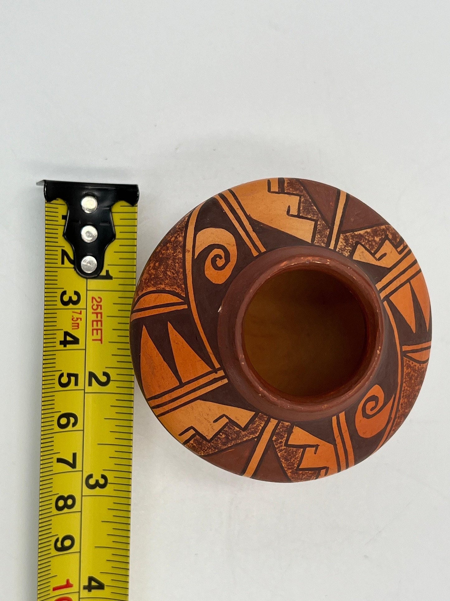Native American Seed Pottery, Tewa-Hopi Hand-Painted (Signed, Small)